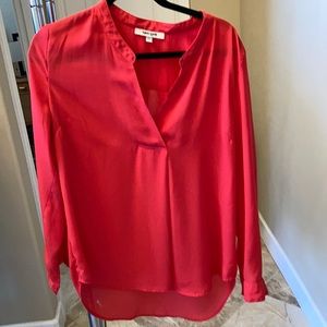 Daniel Rain vneck hi-lo blouse, coral